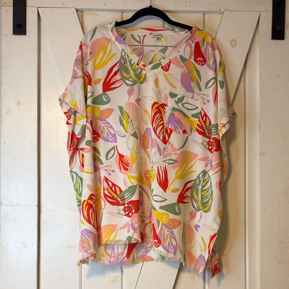 JODIFL Multicolor Leaf Print Top